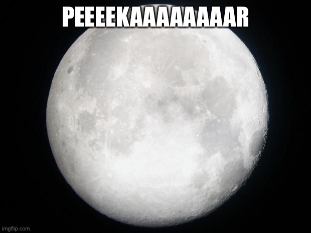 Full Moon | PEEEEKAAAAAAAAR | image tagged in full moon | made w/ Imgflip meme maker
