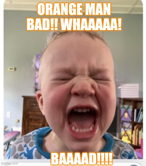 ORANGE MAN BAD!! WHAAAAA! BAAAAD!!!! | made w/ Imgflip meme maker