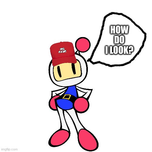 Anything else? | HOW DO I LOOK? | image tagged in memes,blank transparent square,bomberman | made w/ Imgflip meme maker