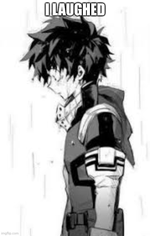 deku sad | I LAUGHED | image tagged in deku sad | made w/ Imgflip meme maker