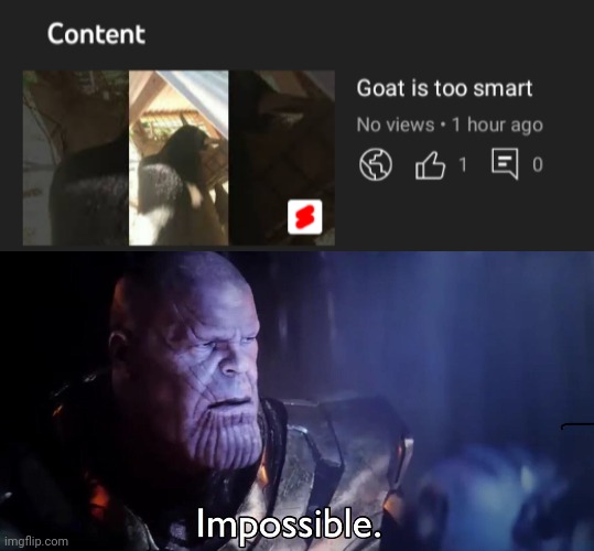 Image title | image tagged in thanos impossible,thanos,memes,unfunny | made w/ Imgflip meme maker