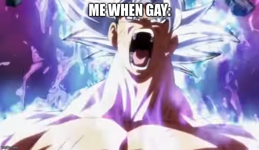 no gay | ME WHEN GAY: | image tagged in pissed off goku | made w/ Imgflip meme maker
