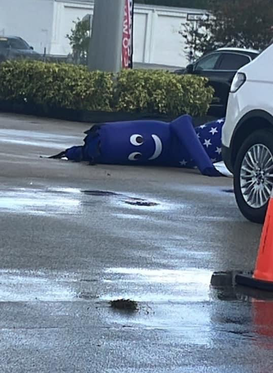 Even more deflated wacky waving inflatable flailing arm Man Blank Meme Template