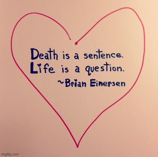 Death and Life | image tagged in death,life,death sentence,life sentence,brian einersen | made w/ Imgflip meme maker