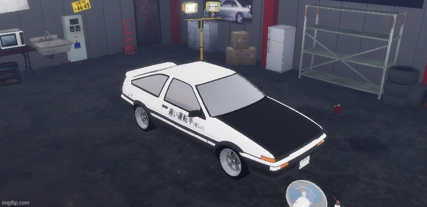 I made Takumi Fujiwara's Toyota AE86 in Midnight Racing | image tagged in roblox,initial d | made w/ Imgflip meme maker