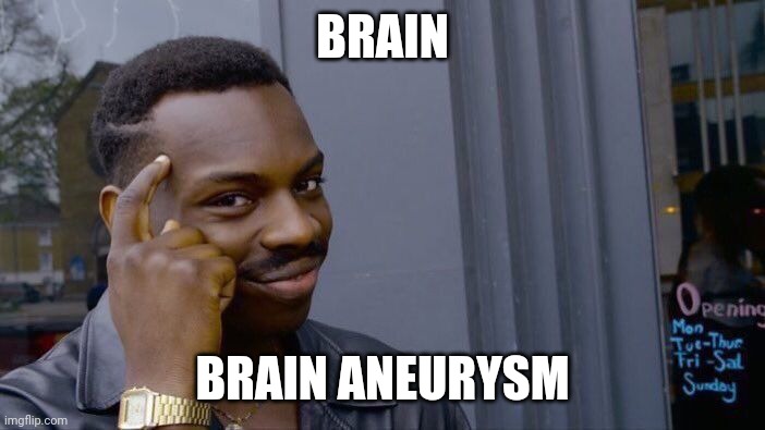 anti-meme 1 | BRAIN; BRAIN ANEURYSM | image tagged in memes,roll safe think about it | made w/ Imgflip meme maker