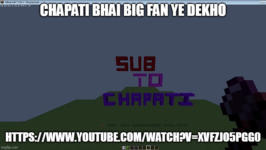 CHAPATI BHAI BIG FAN YE DEKHO; HTTPS://WWW.YOUTUBE.COM/WATCH?V=XVFZJO5PGG0 | made w/ Imgflip meme maker