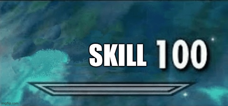 Skyrim skill meme | SKILL | image tagged in skyrim skill meme | made w/ Imgflip meme maker