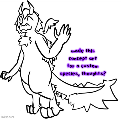 it's sort of like a dragon raptor... magic... somethin' species idk, I don't wanna say too much yet | made this concept art for a custom species, thoughts? | image tagged in furry,art,drawings,dragon,dinosaur,sketch | made w/ Imgflip meme maker