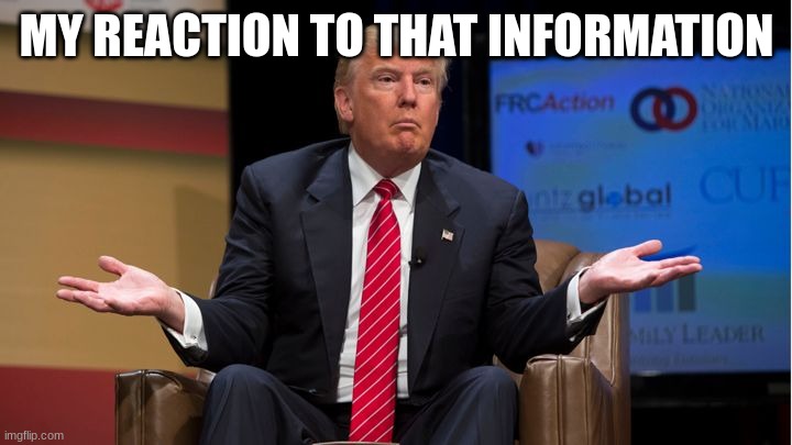 Who cares | MY REACTION TO THAT INFORMATION | image tagged in who cares | made w/ Imgflip meme maker