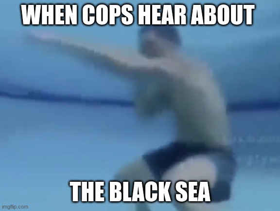 idk |  WHEN COPS HEAR ABOUT; THE BLACK SEA | image tagged in funny because it's true | made w/ Imgflip meme maker