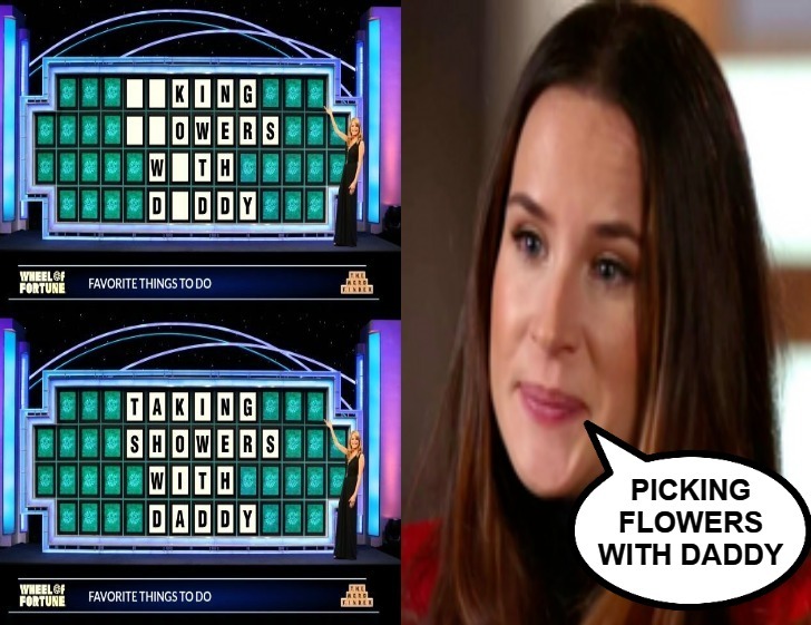 Ashley Biden Visits Wheel of Fortune | image tagged in wheel of fortune,ashley biden,taking showers with daddy,incest,incest is best,fatherfucker | made w/ Imgflip meme maker