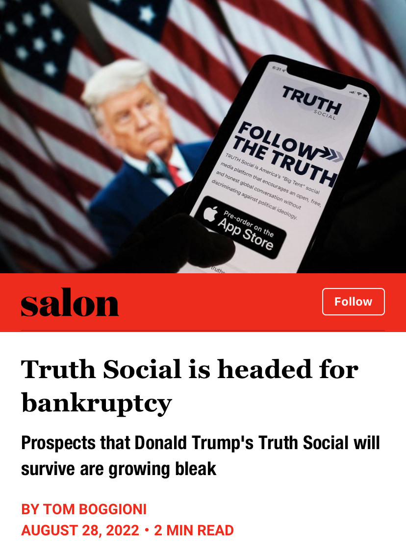 Truth Social is headed for bankruptcy Blank Meme Template