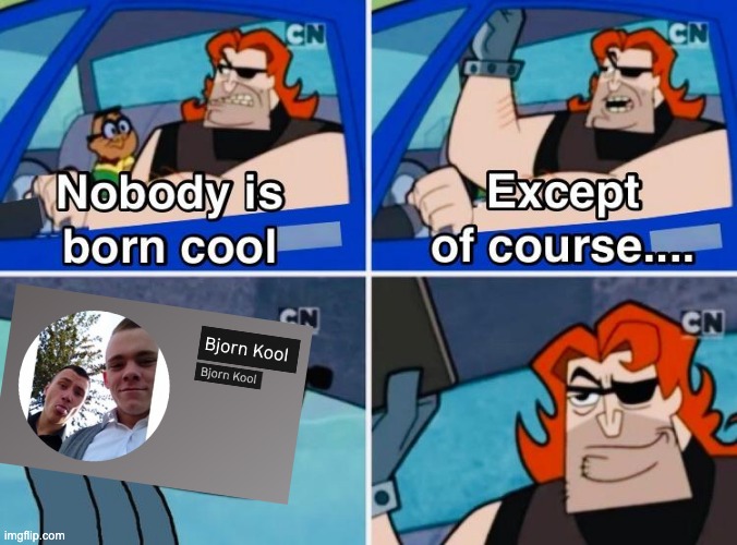 Finally, the only true Bjorn Kool | image tagged in nobody is born cool,funny,funny memes,memes | made w/ Imgflip meme maker