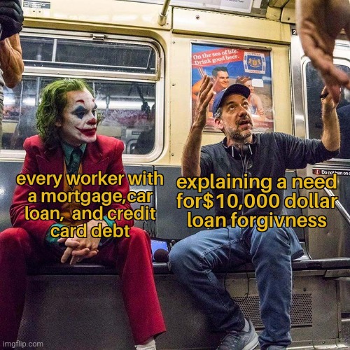 POLITICAL SUICIDE SQUAD | image tagged in joker sending a message,student loans,forgiveness | made w/ Imgflip meme maker
