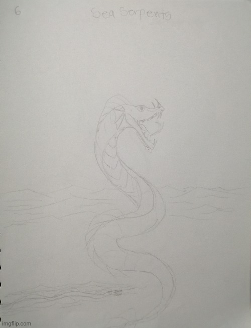 #6: sea serpents | image tagged in drawing,fantasy,creatures,dragon | made w/ Imgflip meme maker