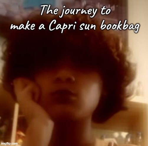 I have 0/16 Capri son's at the moment so like pray for me | The journey to make a Capri sun bookbag | made w/ Imgflip meme maker