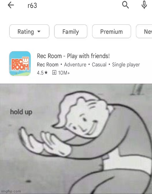 Rec room but... | image tagged in fallout hold up,gaming,video games | made w/ Imgflip meme maker