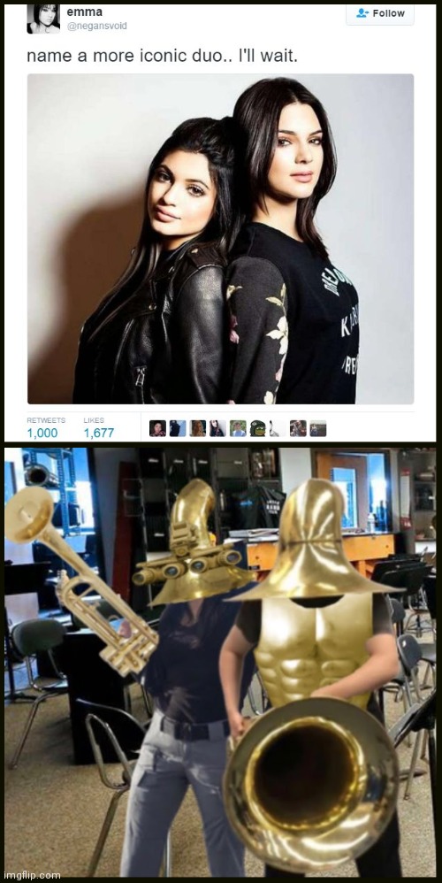 image tagged in name a more iconic duo i'll wait,name a more iconic duo,tuba mercenaries,tuba boss,tuba | made w/ Imgflip meme maker