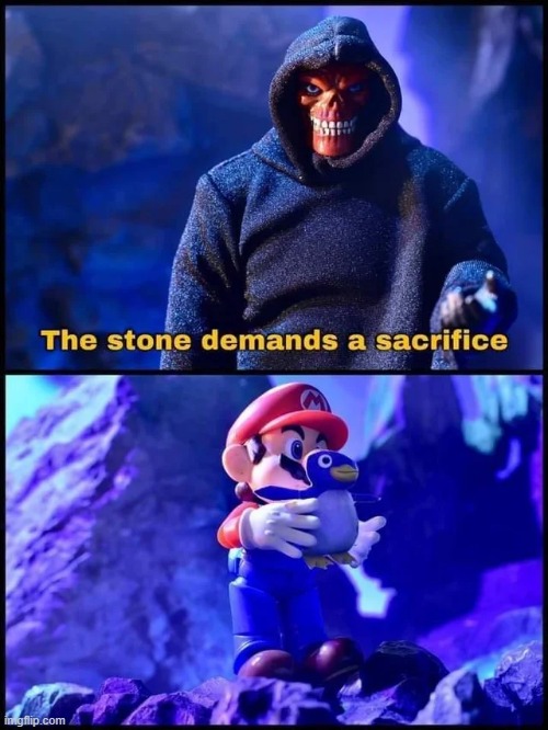 Shouldn't It Be Yoshi? | image tagged in mario,red skull | made w/ Imgflip meme maker