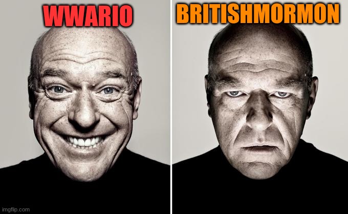 no context... | BRITISHMORMON; WWARIO | image tagged in dean norris reaction | made w/ Imgflip meme maker