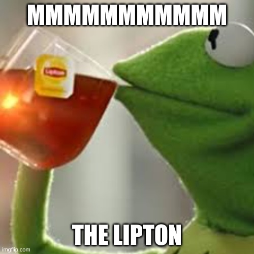 Kermit and tea | MMMMMMMMMMM; THE LIPTON | image tagged in kermit and tea,new | made w/ Imgflip meme maker