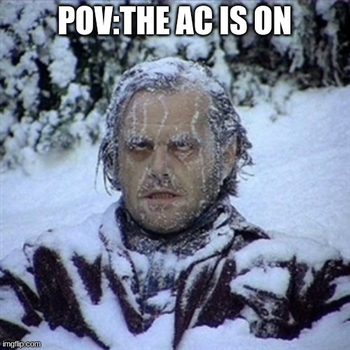 Frozen Guy | POV:THE AC IS ON | image tagged in frozen guy | made w/ Imgflip meme maker
