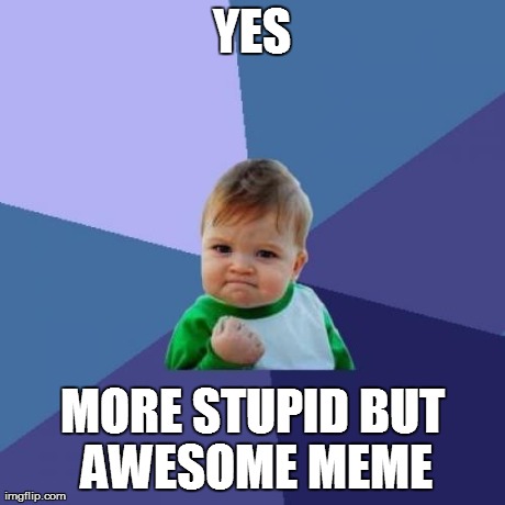Success Kid Meme | YES MORE STUPID BUT AWESOME MEME | image tagged in memes,success kid | made w/ Imgflip meme maker