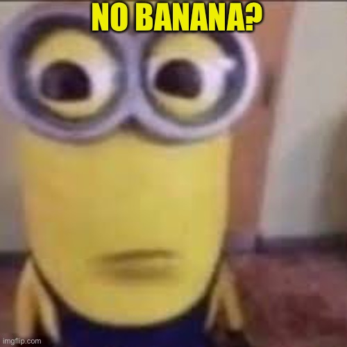 Sussy minion | NO BANANA? | image tagged in minions,sussy,where banana | made w/ Imgflip meme maker
