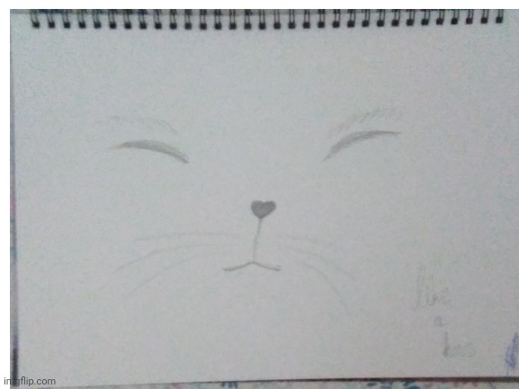 My new drawing<3 | image tagged in drawing,cat,cute,annie | made w/ Imgflip meme maker