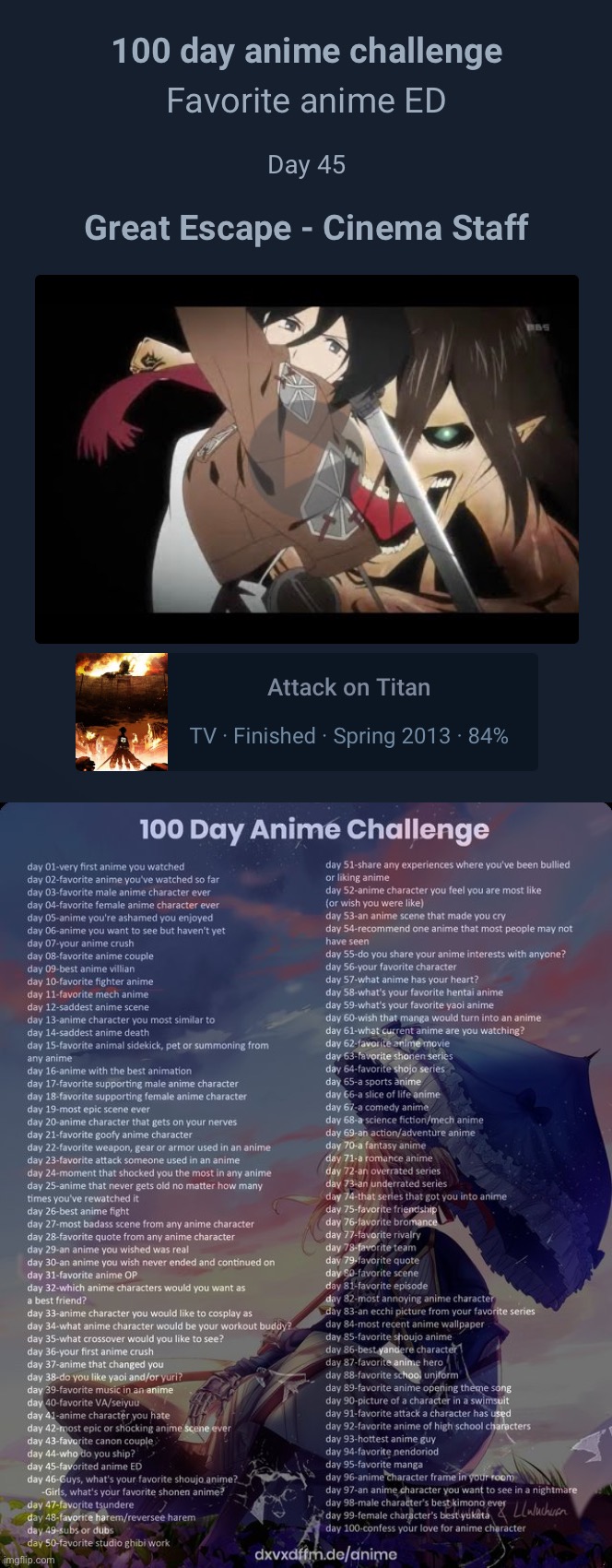 image tagged in 100 day anime challenge | made w/ Imgflip meme maker