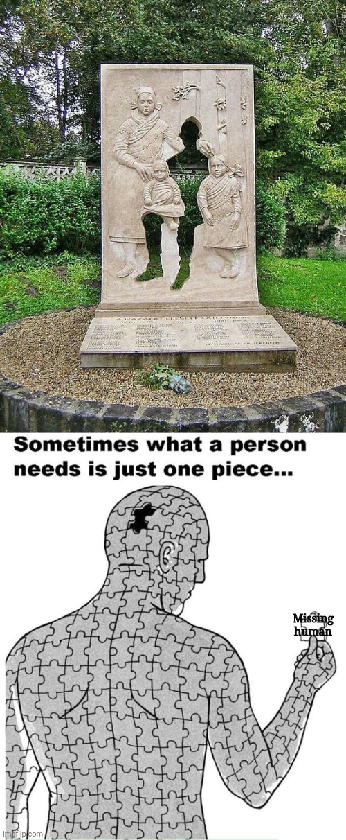 Missing piece | Missing human | image tagged in sometimes what a person needs is just one piece,missing,piece,you had one job,memes,meme | made w/ Imgflip meme maker