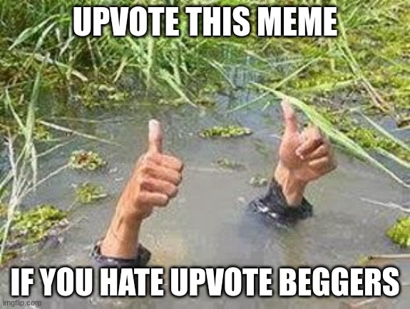 FLOODING THUMBS UP | UPVOTE THIS MEME; IF YOU HATE UPVOTE BEGGERS | image tagged in flooding thumbs up | made w/ Imgflip meme maker
