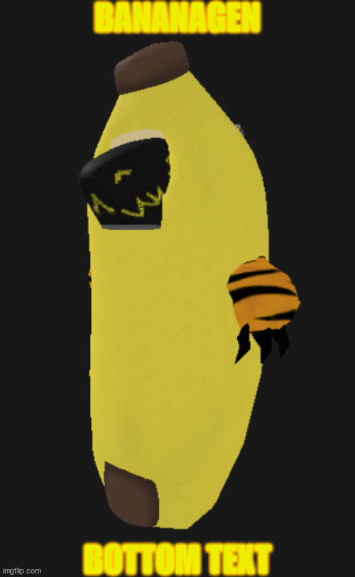 bananagen. | BANANAGEN; BOTTOM TEXT | image tagged in furry,roblox,blursed | made w/ Imgflip meme maker
