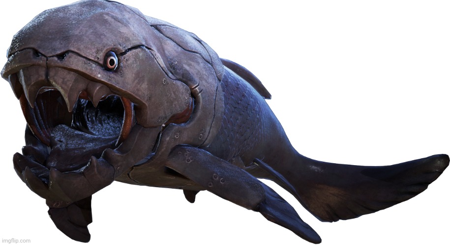 The main character named John | image tagged in dunkleosteus | made w/ Imgflip meme maker