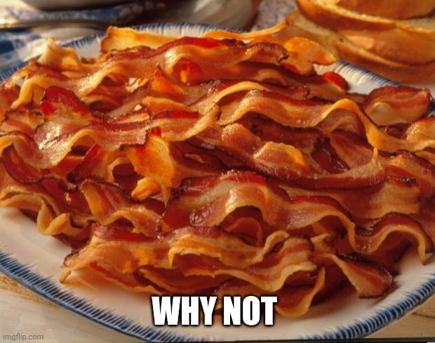 Bacon | WHY NOT | image tagged in bacon | made w/ Imgflip meme maker