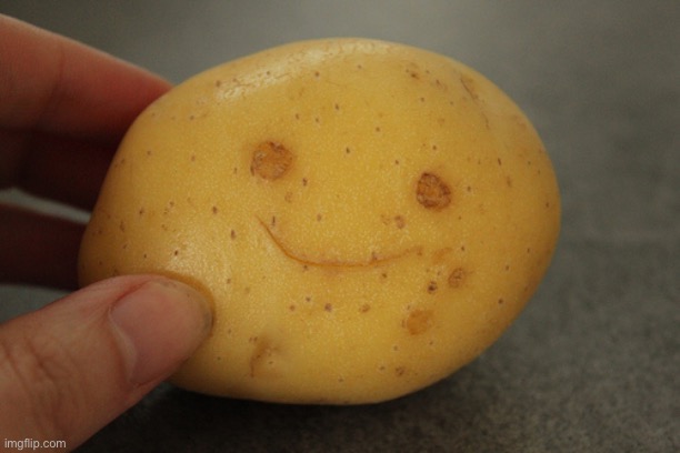 Happy potato | image tagged in happy potato | made w/ Imgflip meme maker