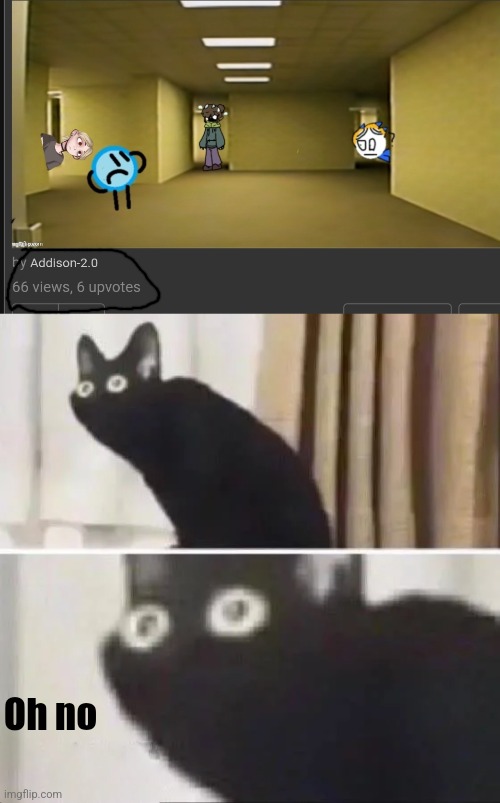 Oh no | image tagged in oh no black cat | made w/ Imgflip meme maker