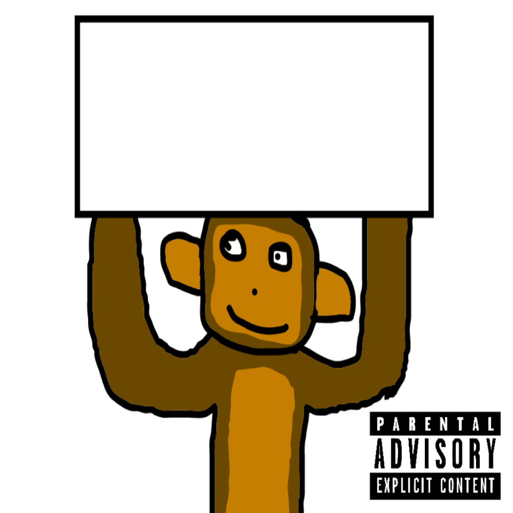 Monkey holding up a sign Blank Meme Template