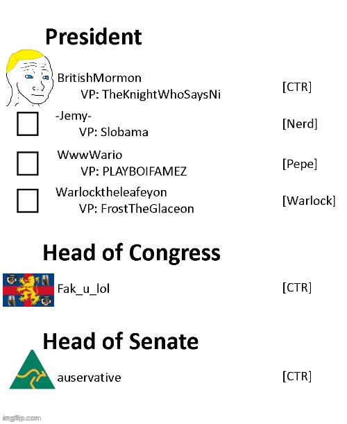 Choose The Right Party! Vote CTR! | image tagged in hey scar,if youre reading these tags,just wanted to let you know,im not letting you get away with this | made w/ Imgflip meme maker