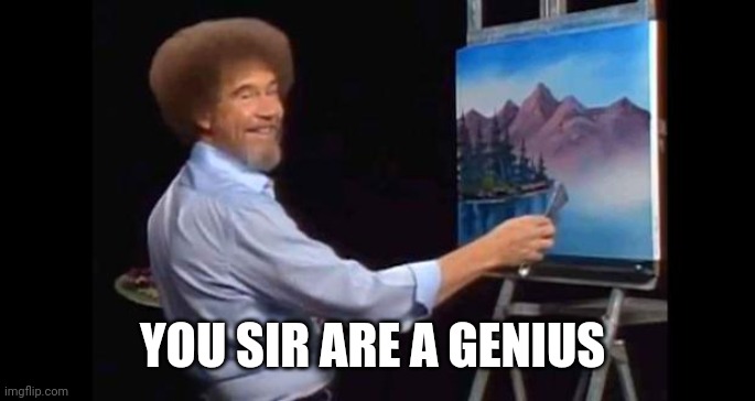BOB ROSS | YOU SIR ARE A GENIUS | image tagged in bob ross | made w/ Imgflip meme maker