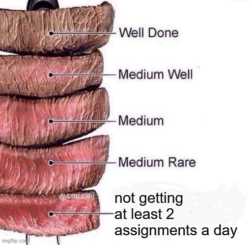 Fr Schools | not getting at least 2 assignments a day | image tagged in really rare | made w/ Imgflip meme maker
