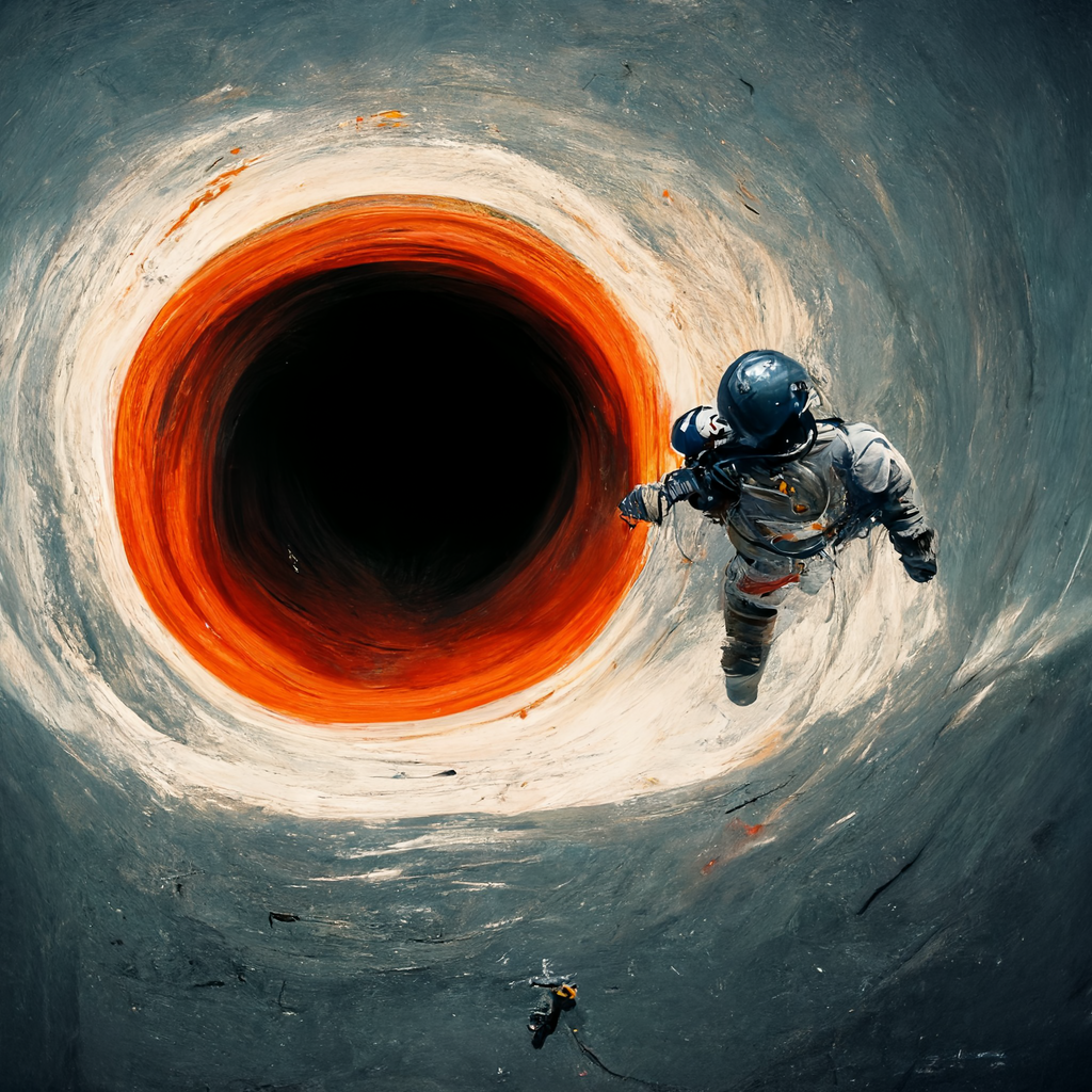 High Quality Astronaut falling in a blackhole Blank Meme Template