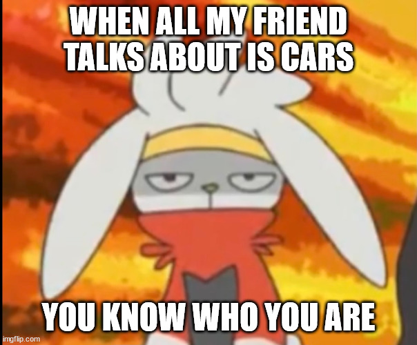 Annoyed raboot | WHEN ALL MY FRIEND TALKS ABOUT IS CARS; YOU KNOW WHO YOU ARE | image tagged in annoyed raboot | made w/ Imgflip meme maker
