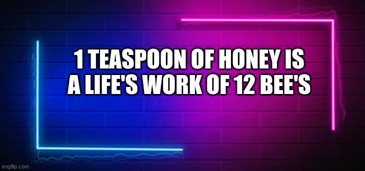 Facts #4 | 1 TEASPOON OF HONEY IS A LIFE'S WORK OF 12 BEE'S | image tagged in facts,bees | made w/ Imgflip meme maker