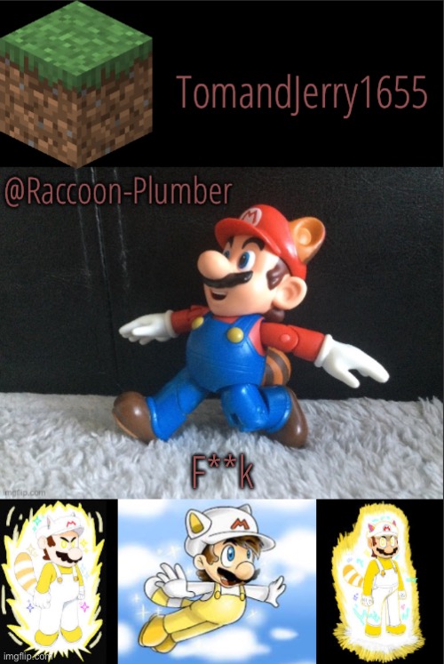 F**k | image tagged in raccoon-plumber s announcement template | made w/ Imgflip meme maker