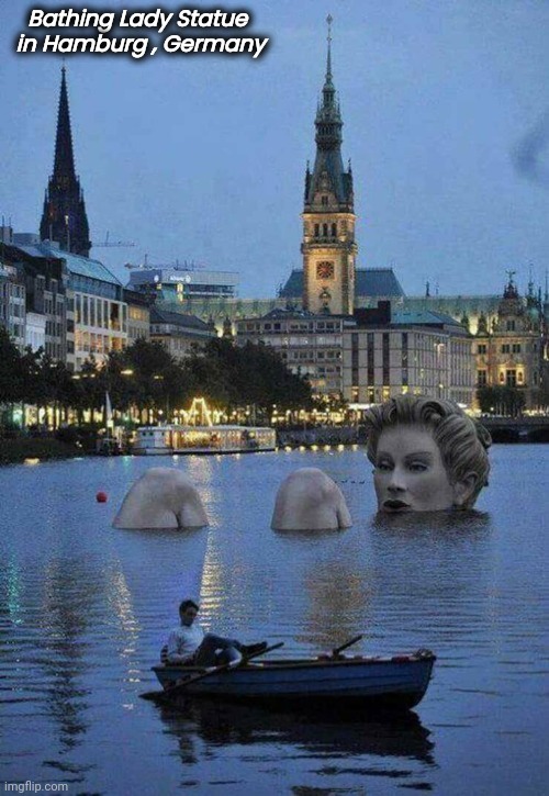 Help ! She dropped the soap | Bathing Lady Statue  in Hamburg , Germany | image tagged in artistic,statue,lake,germany | made w/ Imgflip meme maker