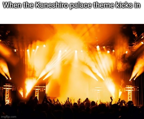 Kaneshiro | When the Kaneshiro palace theme kicks in | image tagged in rock concert | made w/ Imgflip meme maker