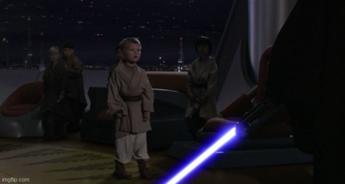 Anakin Kills Younglings | image tagged in anakin kills younglings | made w/ Imgflip meme maker