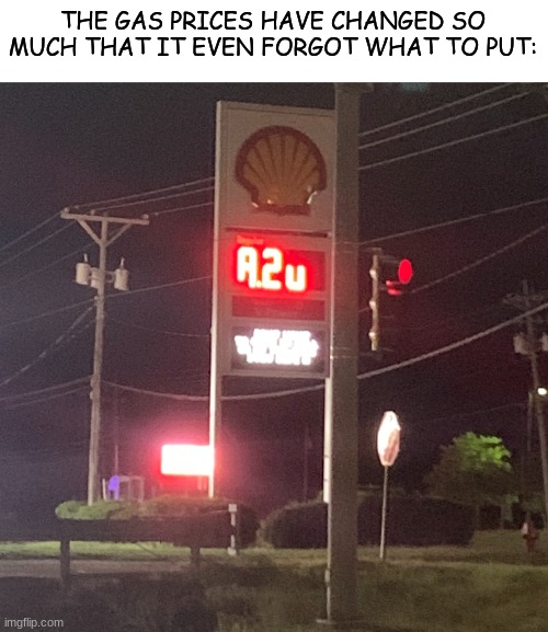 Confusion | THE GAS PRICES HAVE CHANGED SO MUCH THAT IT EVEN FORGOT WHAT TO PUT: | image tagged in gas station,funny memes | made w/ Imgflip meme maker